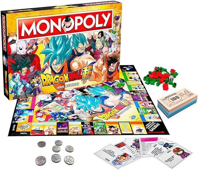 Monopoly Dragon Ball Super - Gioco da tavolo delle proprietà immobiliari, versione in spagnolo (lingua italiana non garantita)
