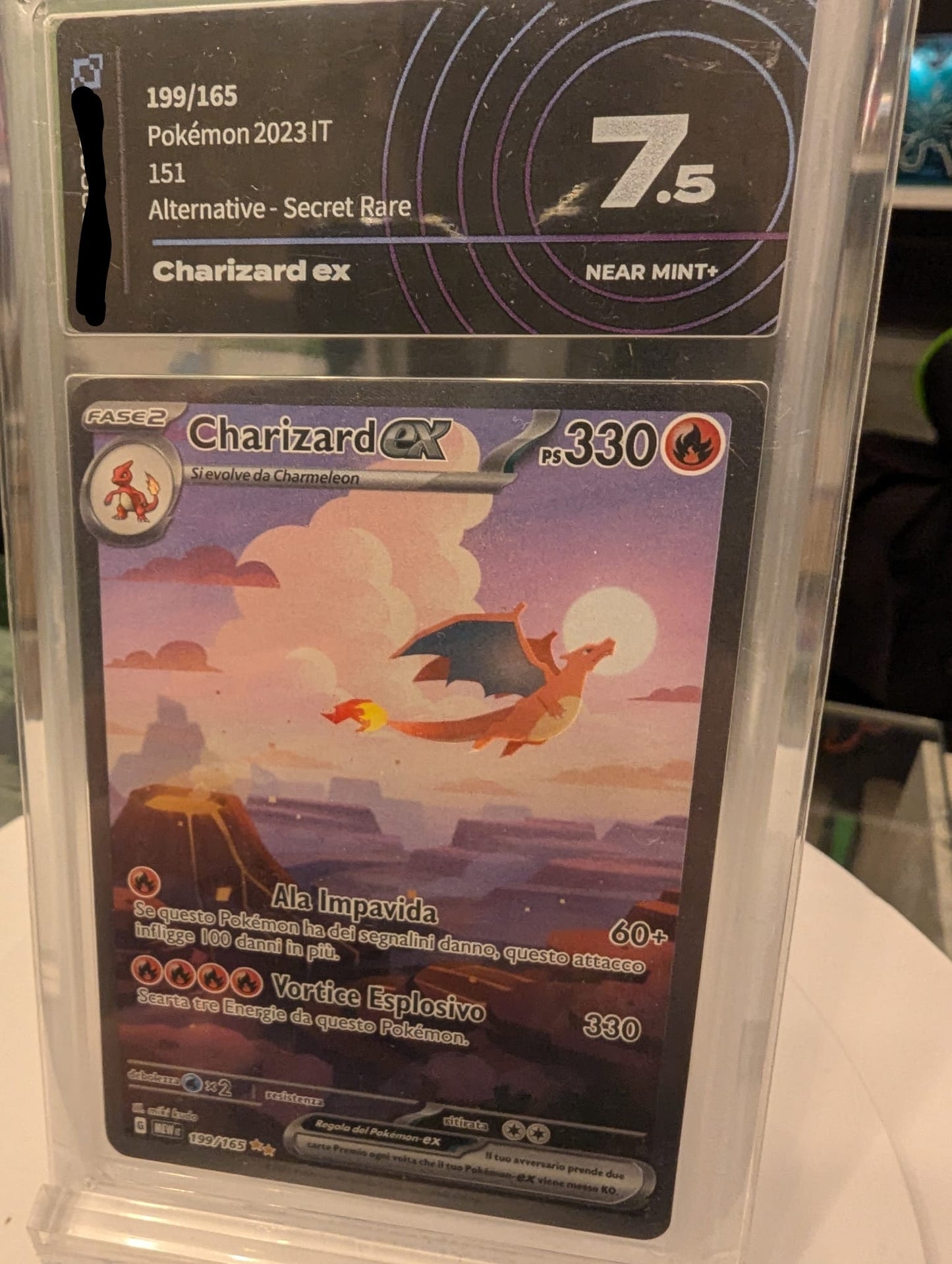 Charizard Ex  - 151 -Alternative - Grad 7.5 Ai Grading