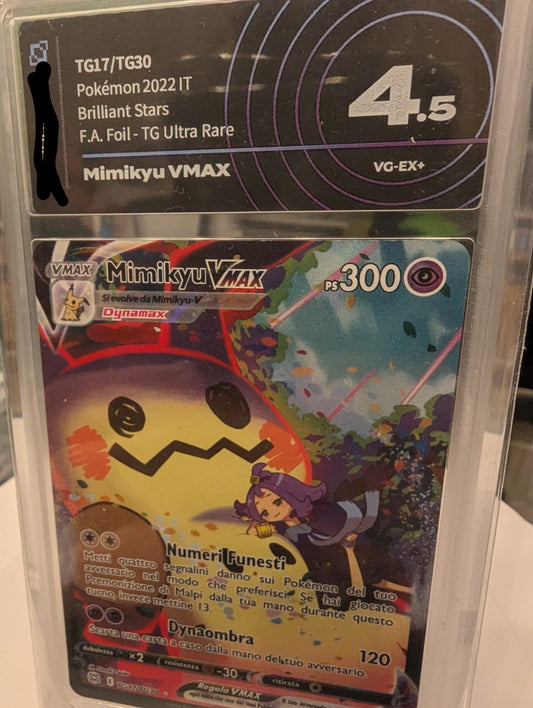 Mimikyu VMax - Brilliant Stars - Full Art Foil - Grad 4.5 Ai Grading