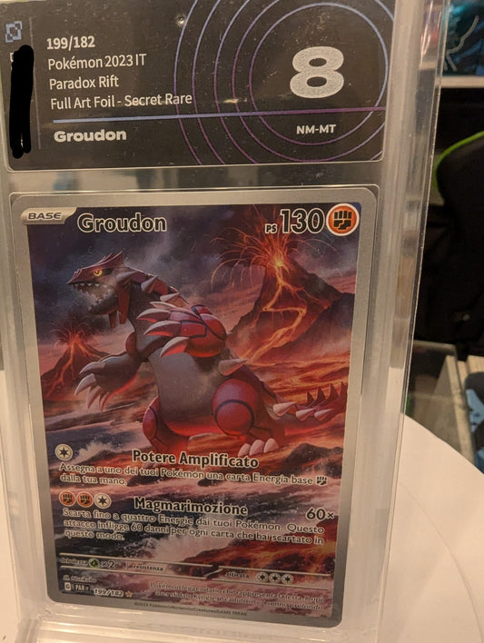 Groudon - Paradox Rift - Full Art Foil - Grad 8 Ai Grading