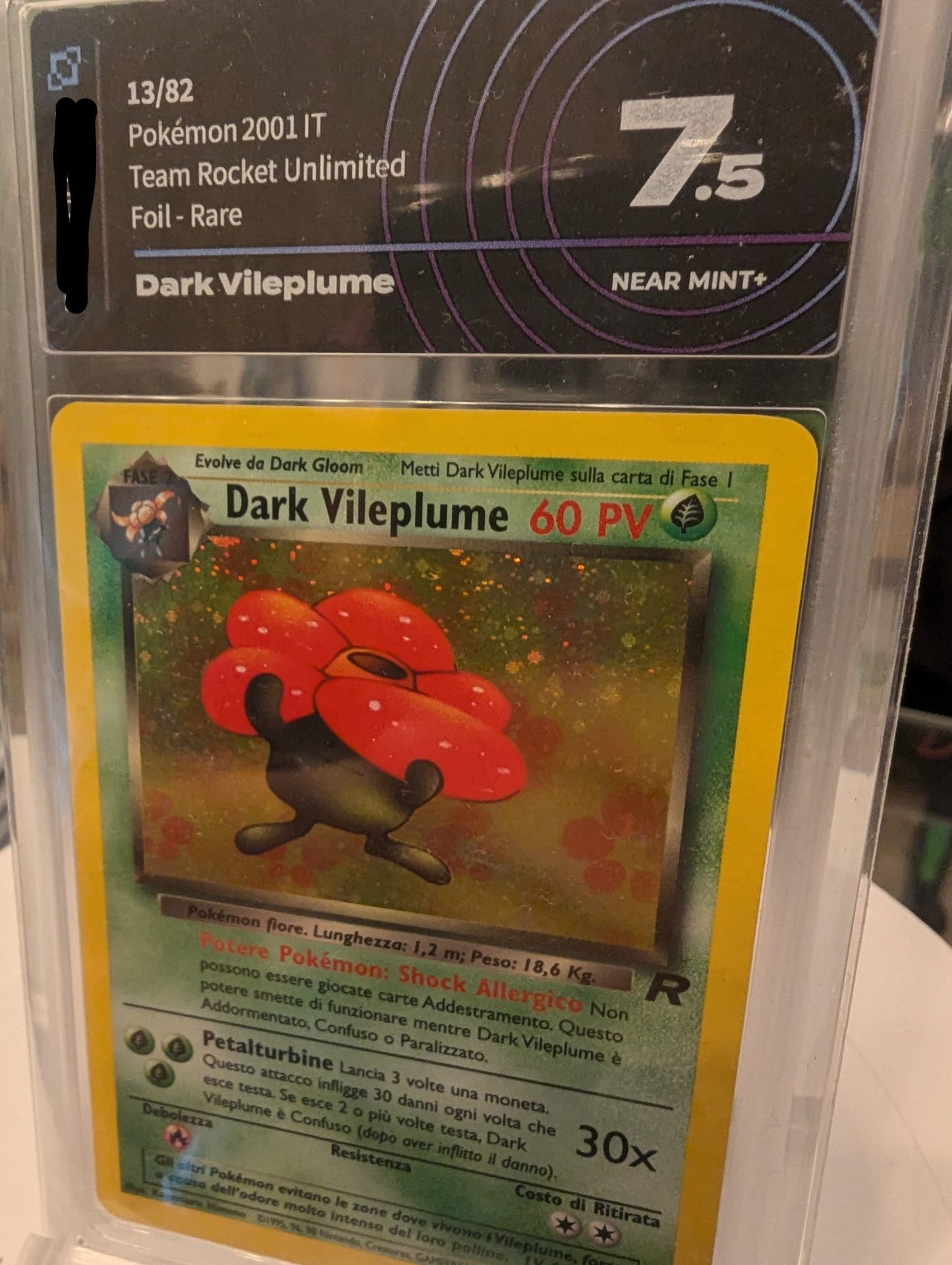 Dark Vileplume - Team Rocket Unlimited - Grad 7.5 Ai Grading