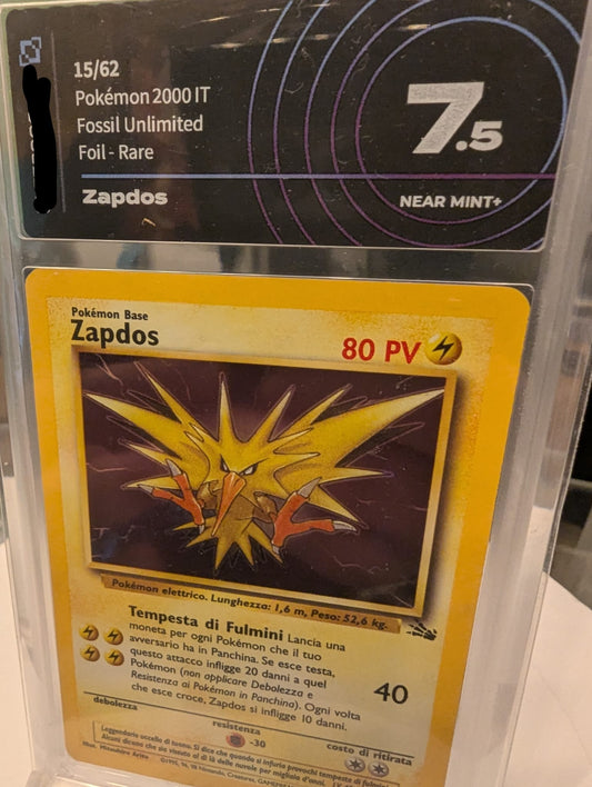 Zapdos - Base Set Unlimited - Grad 7.5 Ai Grading