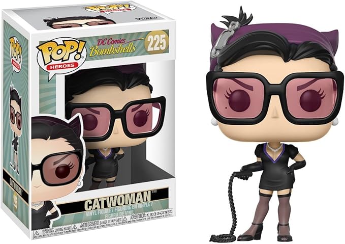 Funko Catwoman: DC Bombshells x POP! Heroes Vinyl Figure & 1 POP! Compatible PET Plastic Graphical Protector Bundle [#225 / 22893 - B]