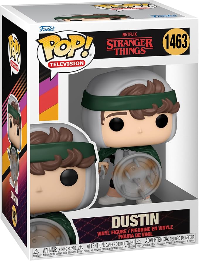 Funko Pop! TV: Stranger Things - Hunter Dustin Henderson With Shield - Aka Senzadenti- Figura in Vinile da Collezione - Idea Regalo - Merchandising Ufficiale - TV Fans