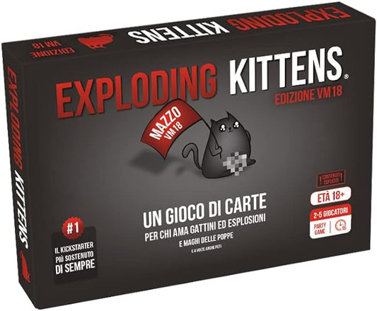 Asmodee - Exploding Kittens VM18 - Gioco di Carte, Party Game, Vietato ai Minori di Anni 18, 2-5 Giocatori, Edizione in Italiano