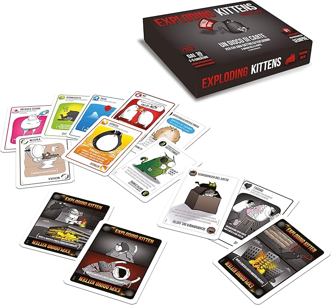 Asmodee - Exploding Kittens VM18 - Gioco di Carte, Party Game, Vietato ai Minori di Anni 18, 2-5 Giocatori, Edizione in Italiano