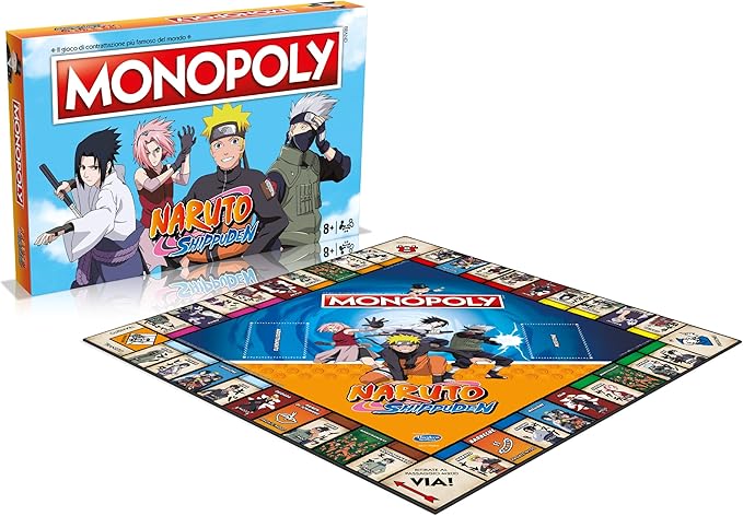 Winning Moves Monopoly Naruto - giochi da tavolo, giochi da tavolo adulti, giochi da tavolo bambini, giochi da tavolo per 2, da 2 a 6 persone, età 8+