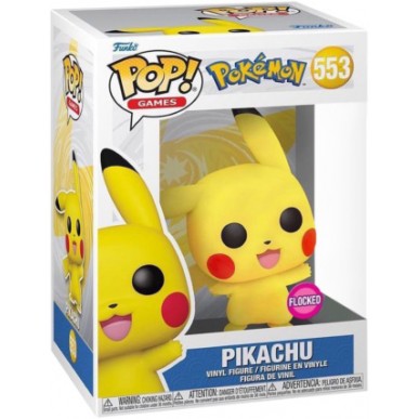 Funko Pop Games 553 - Pikachu - Pokémon (Flocked)