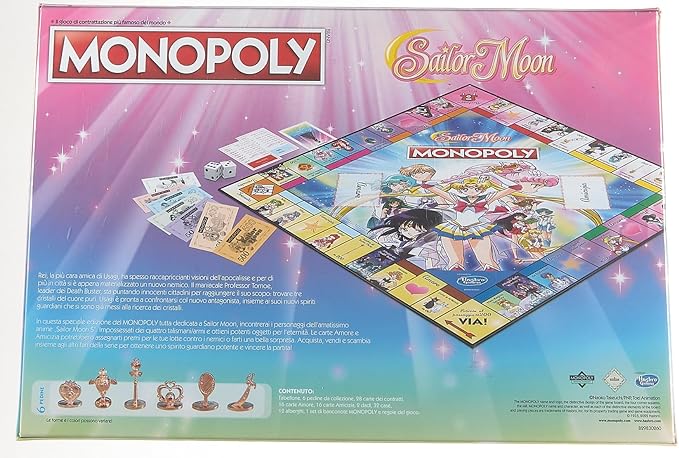 Winning Moves Monopoly Sailor Moon - giochi da tavolo, giochi da tavolo adulti, giochi da tavolo bambini, giochi da tavolo per 2, da 2 a 6 persone, età 8+